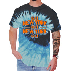 Go New York Go Basketball Mens T-shirt Tie-Dye Blue Ocean