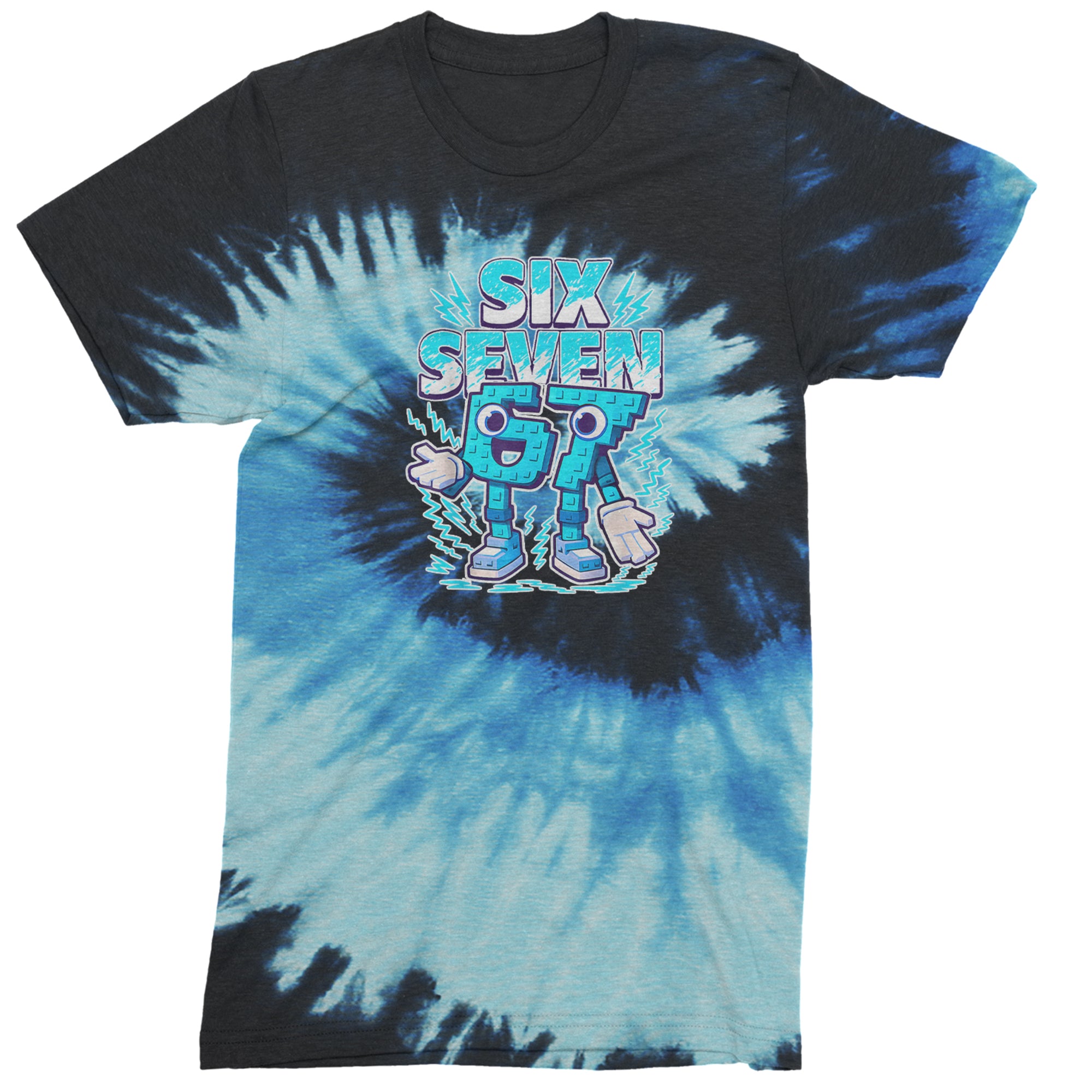 67 Brainrot Meme Slang Mens T-shirt Tie-Dye Blue Ocean