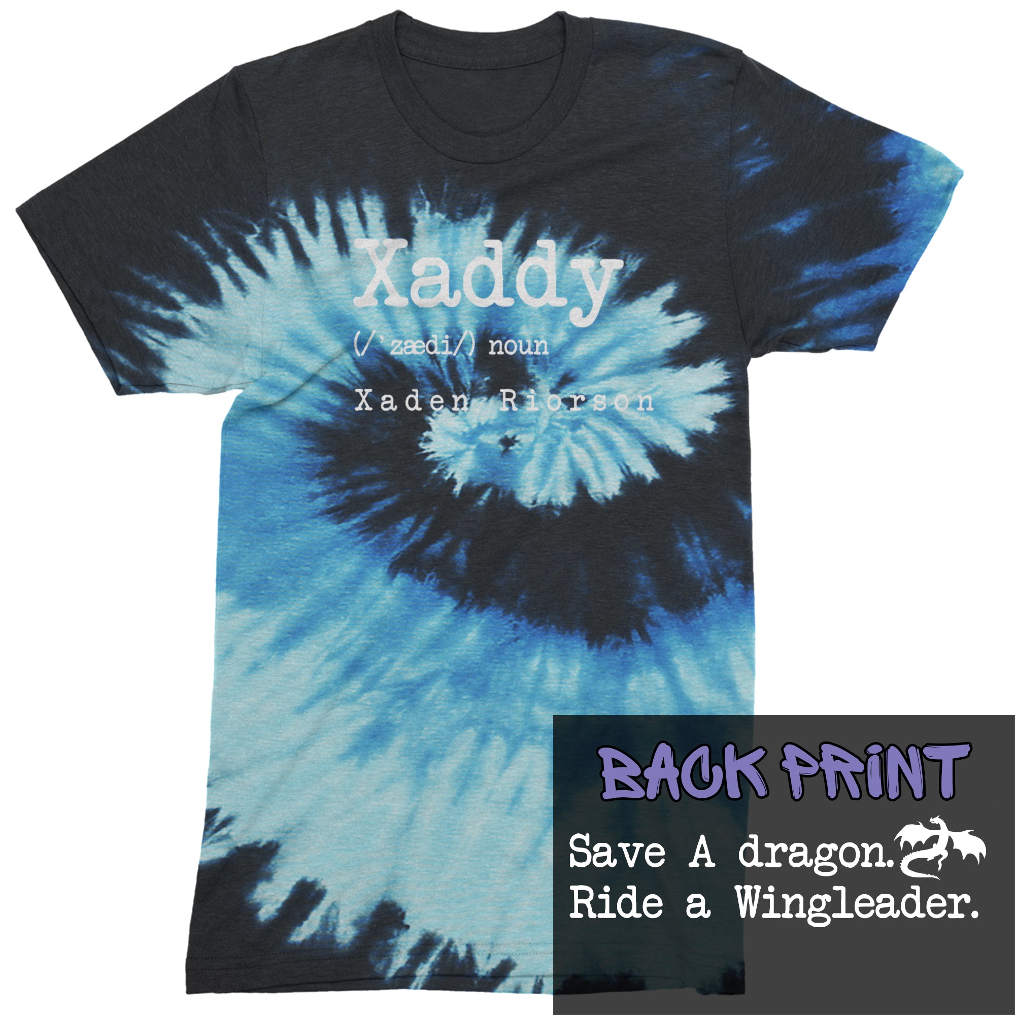 Xaddy Save A Dragon Ride A Wingleader Mens T-shirt Tie-Dye Blue Ocean