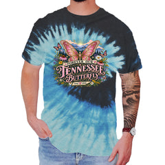 Forever Our Tennessee Butterfly Dolly Mens T-shirt Tie-Dye Blue Ocean