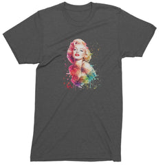Mrs. Monroe Watercolors Bombshell Mens T-shirt Charcoal Grey