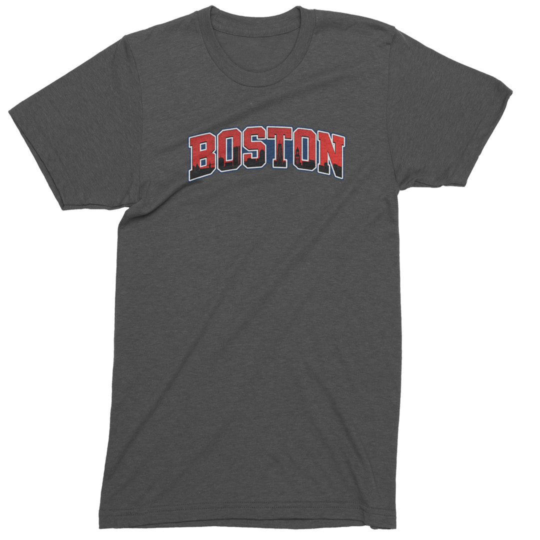 Boston City Pride Skyline Mens T-shirt Charcoal Grey