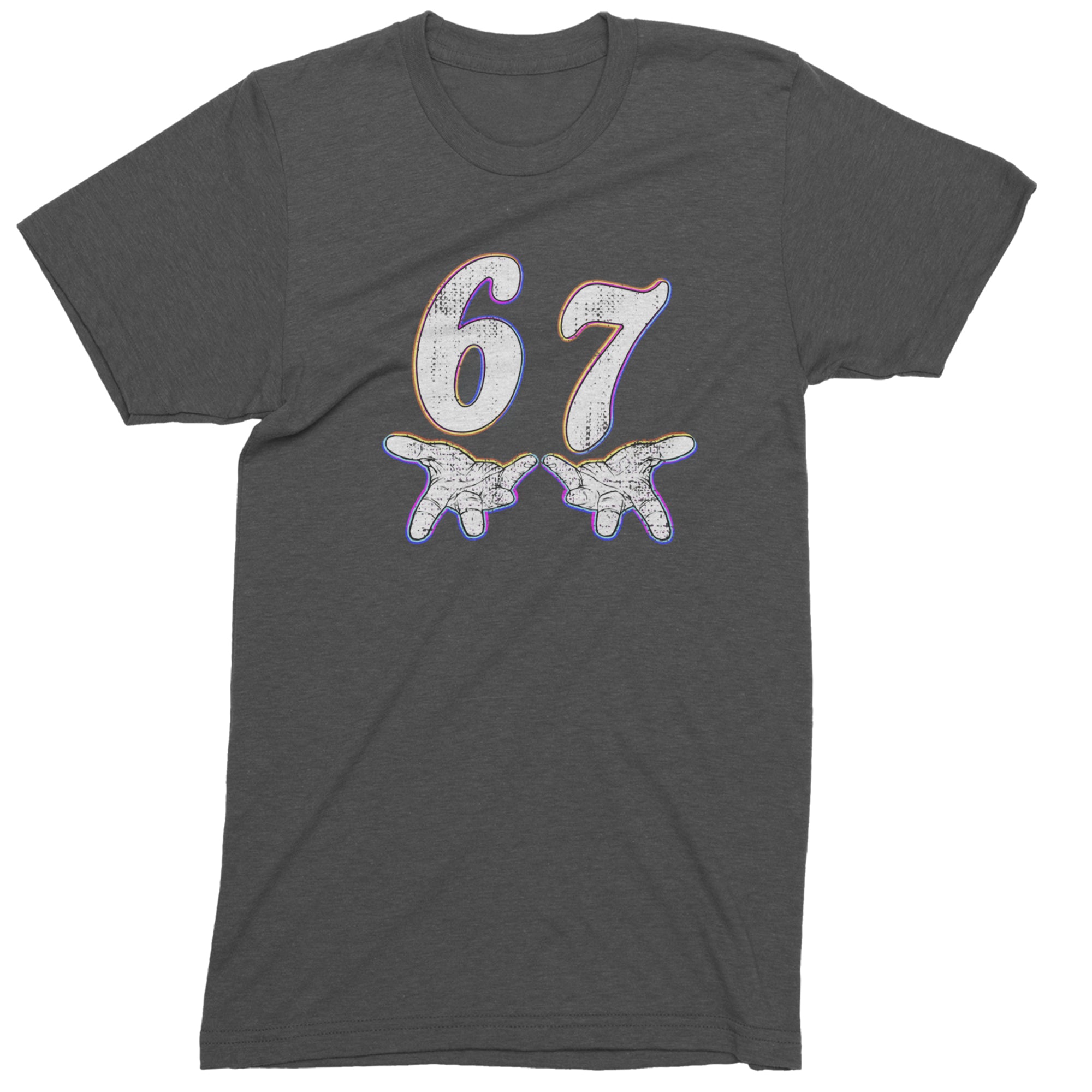 67 Hands Meme Viral Drill Mens T-shirt Charcoal Grey