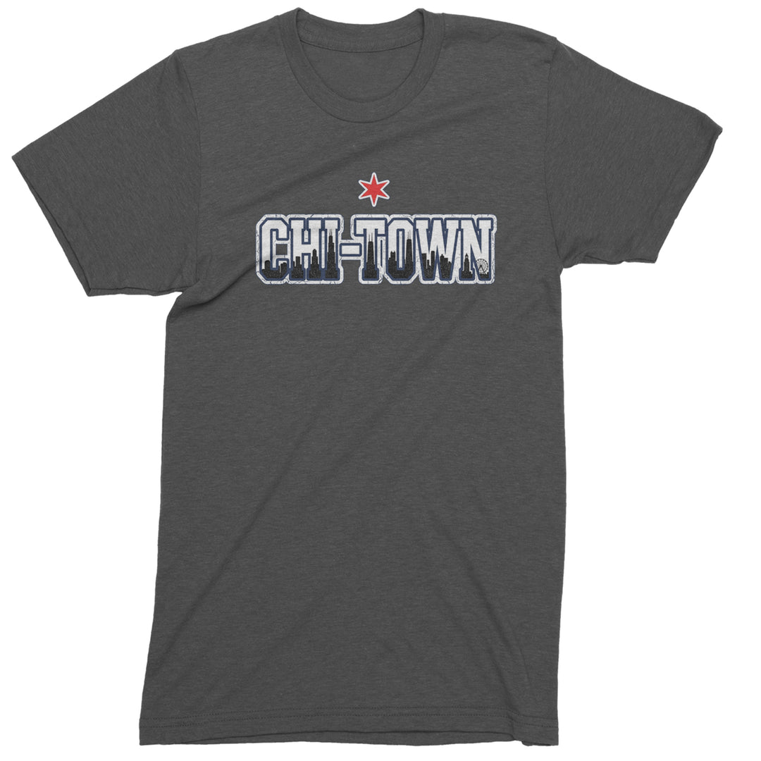 Chicago Chi-Town City Pride Mens T-shirt Charcoal Grey