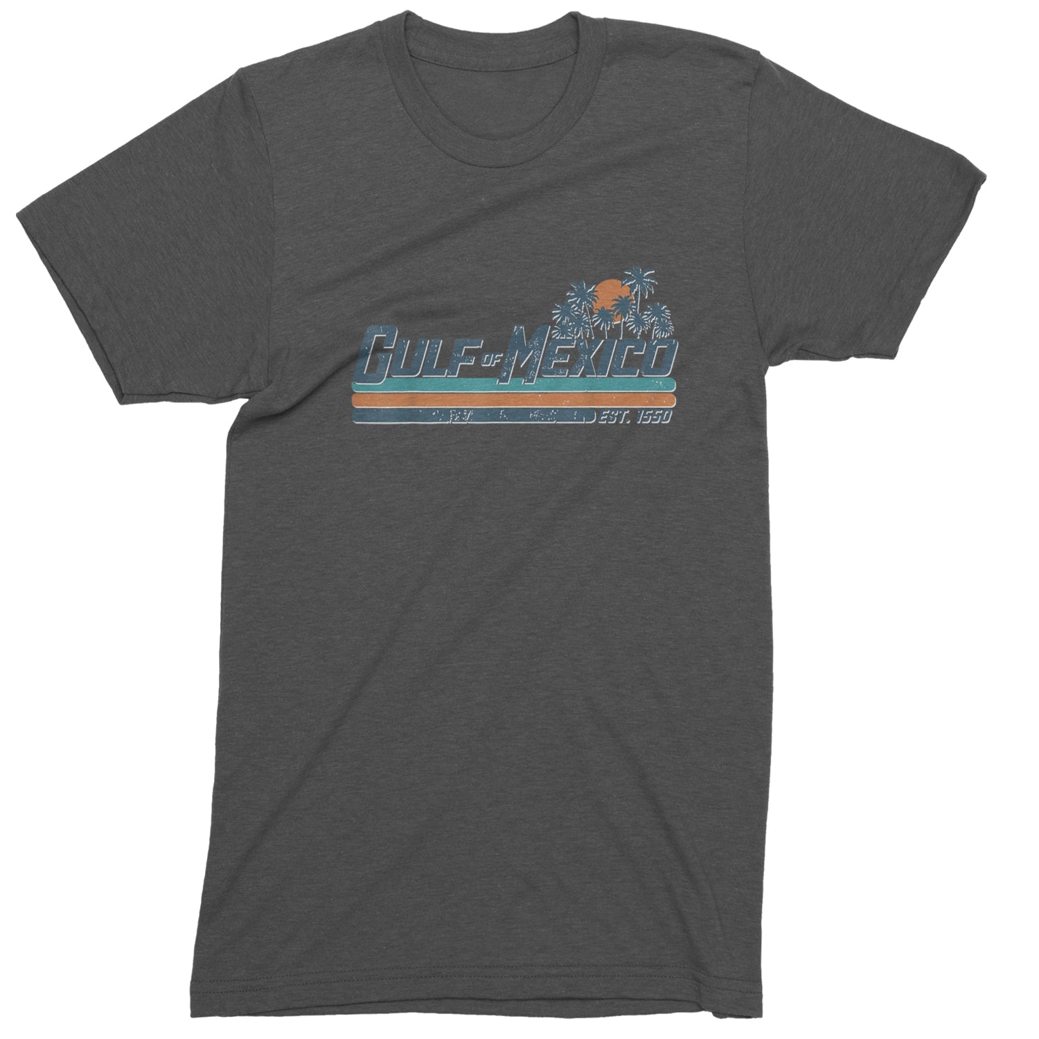 Gulf Of Mexico Established Year 1550 Men's T-shirt Charcoal Grey