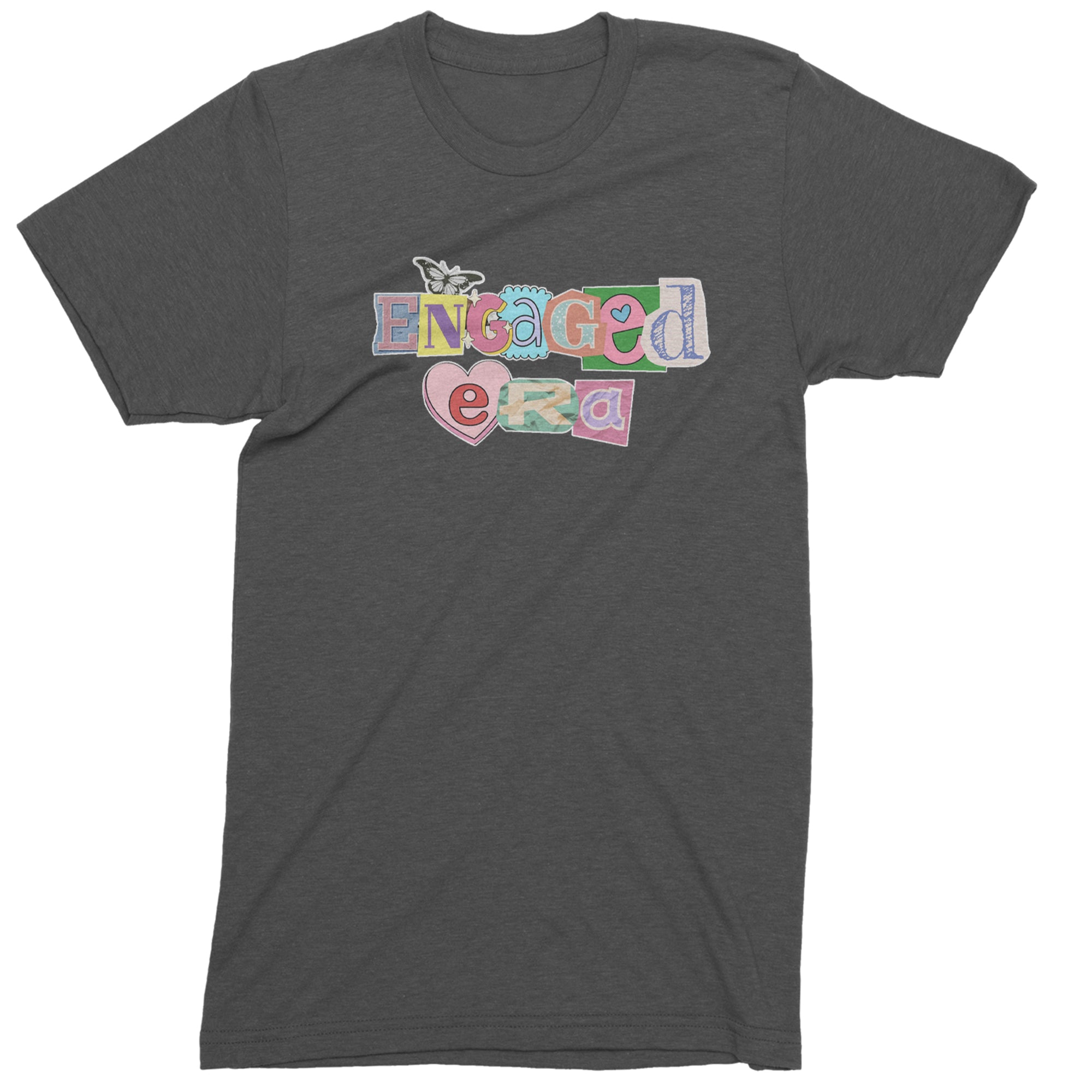 Engaged Era Aesthetic Retro Collage Design Mens T-shirt Charcoal Grey