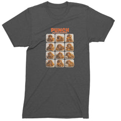 Punch Play Hard Love Harder Mens T-shirt Charcoal Grey