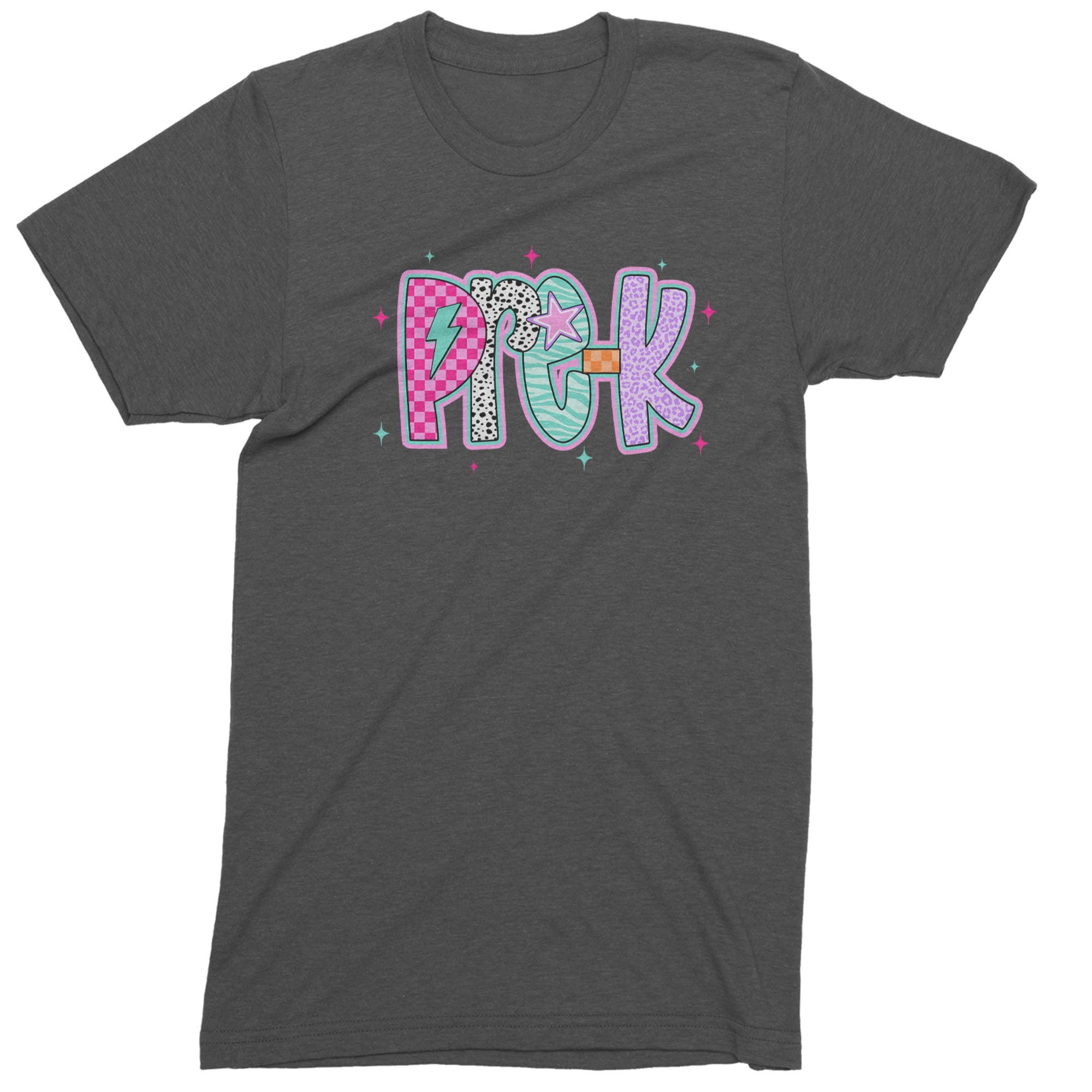 Pre-K Party Time Colorful Back to School Men's T-shirt Charcoal Grey