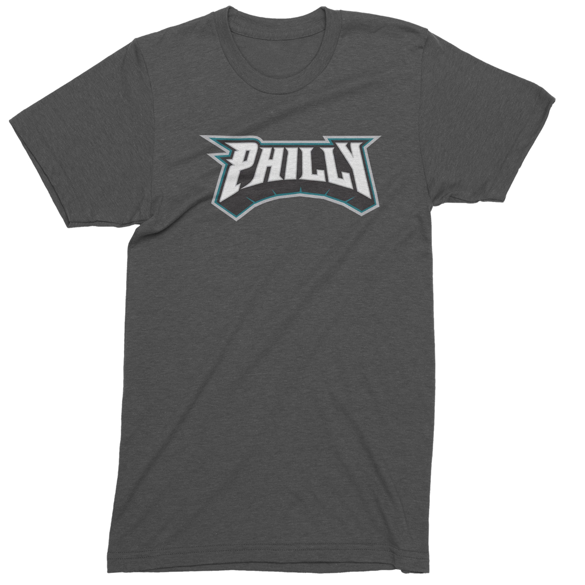 Philly Bold Block Throwback Mens T-shirt Charcoal Grey