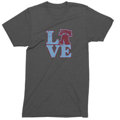 Love Philly Liberty Bell Mens T-shirt Charcoal Grey