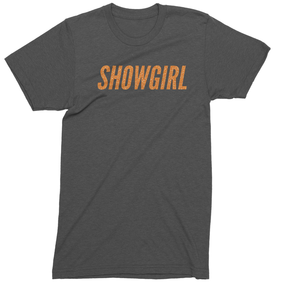 Showgirl Orange Glitter Mens T-shirt Charcoal Grey