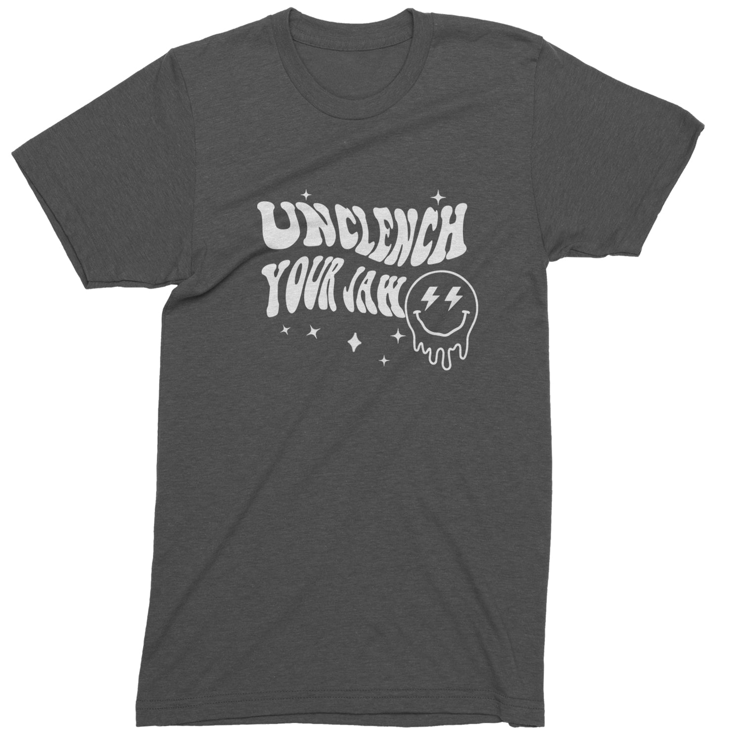 Unclench Your Jaw Festival Rave EDM Mens T-shirt Charcoal Grey