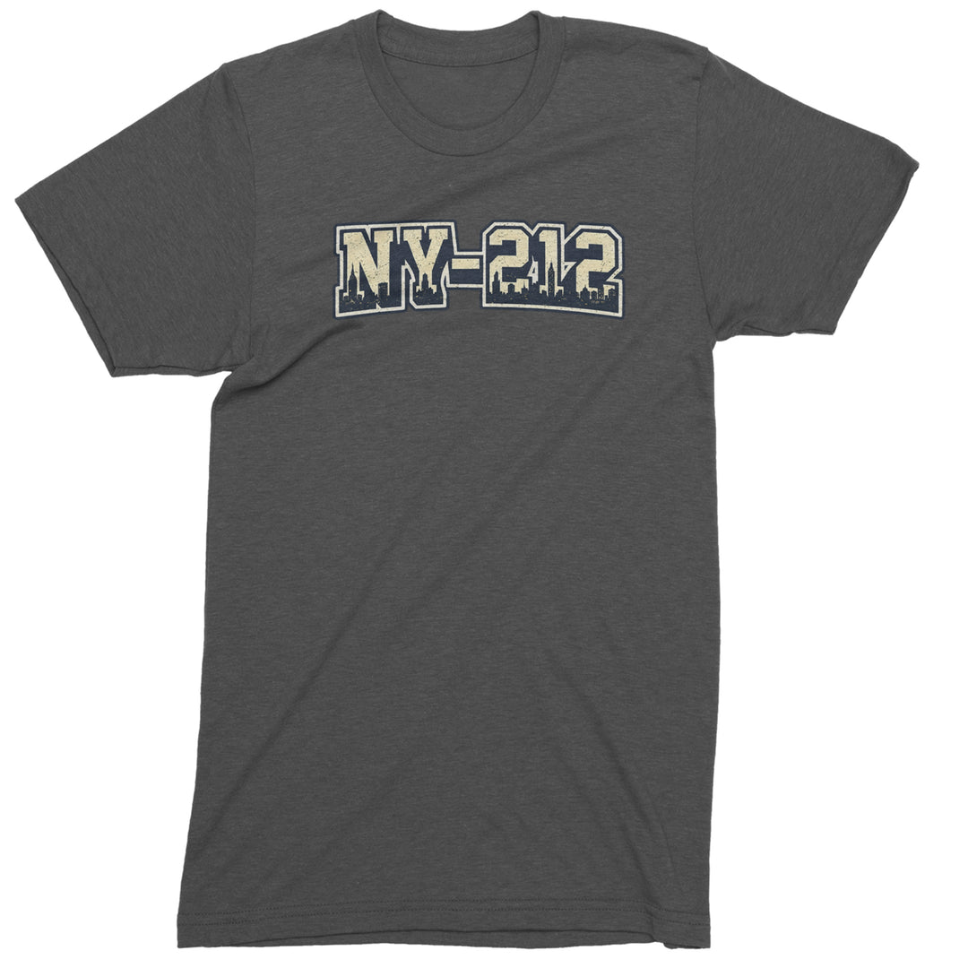 New York City 212 Area Code Skyline  Mens T-shirt Charcoal Grey