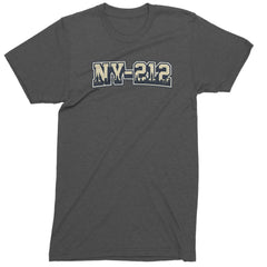 New York City 212 Area Code Skyline  Mens T-shirt Charcoal Grey