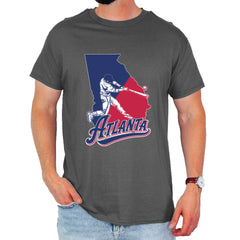 Atlanta Georgia Batter Up Mens T-shirt Charcoal Grey