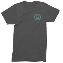 TLC To Love a Canine Dog Rescue Teal Mens T-shirt Charcoal Grey