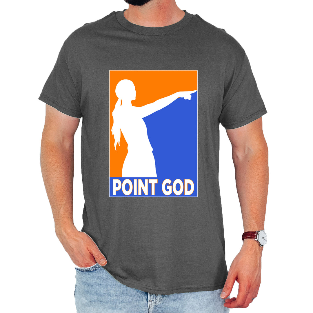 Point God Cunningham Basketball Pointing Meme  Mens T-shirt Charcoal Grey