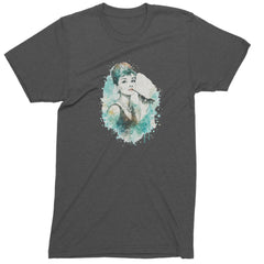 Mrs. Herpburn Iconic Watercolors Mens T-shirt Charcoal Grey