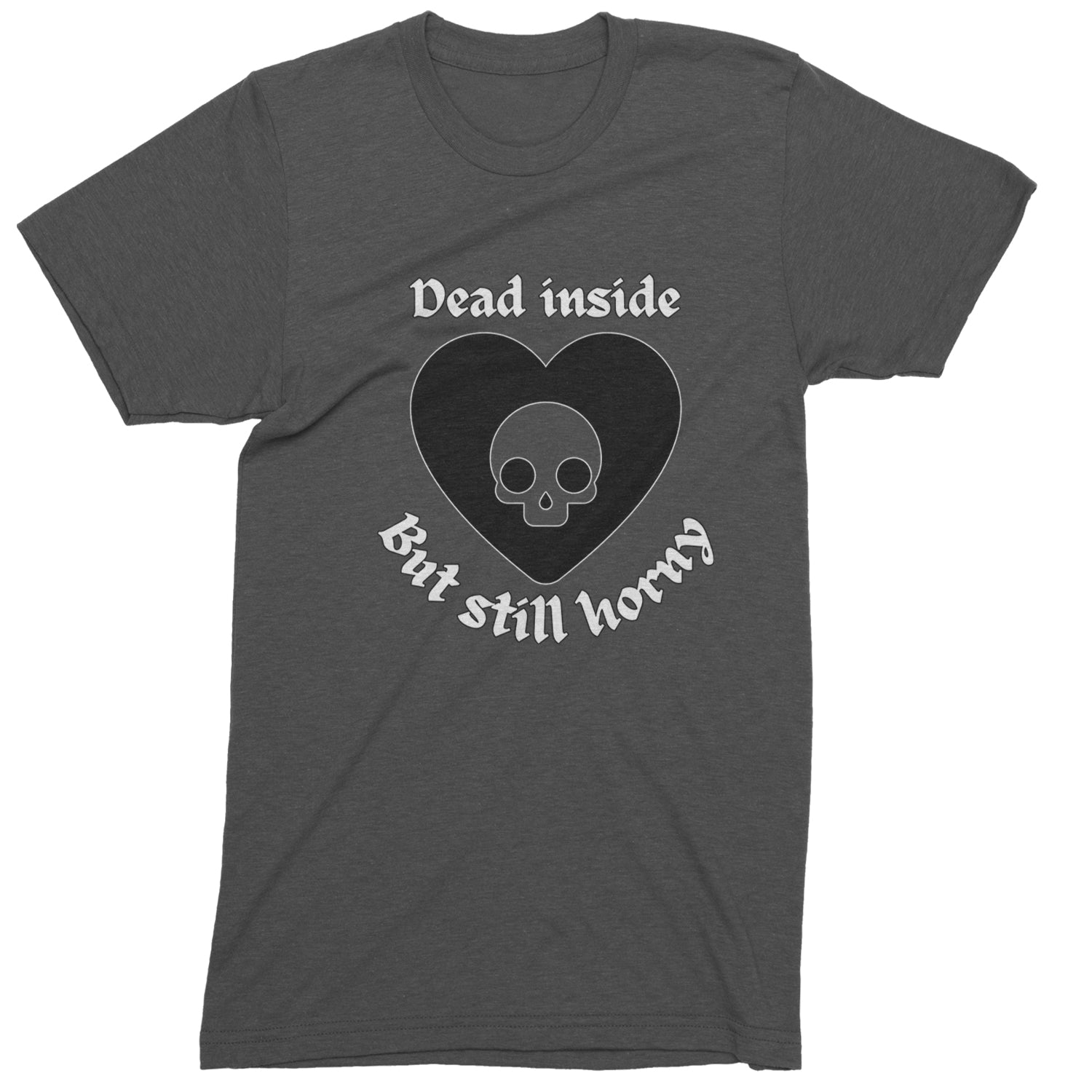 Dead Inside But Still Horny Skull Romantasy Youth-Sized Hoodie Charcoal Grey