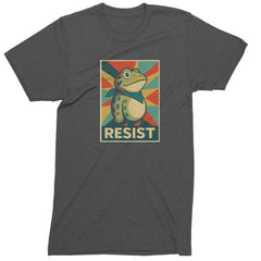 Resist Portland Protest Frog Mens T-shirt Charcoal Grey