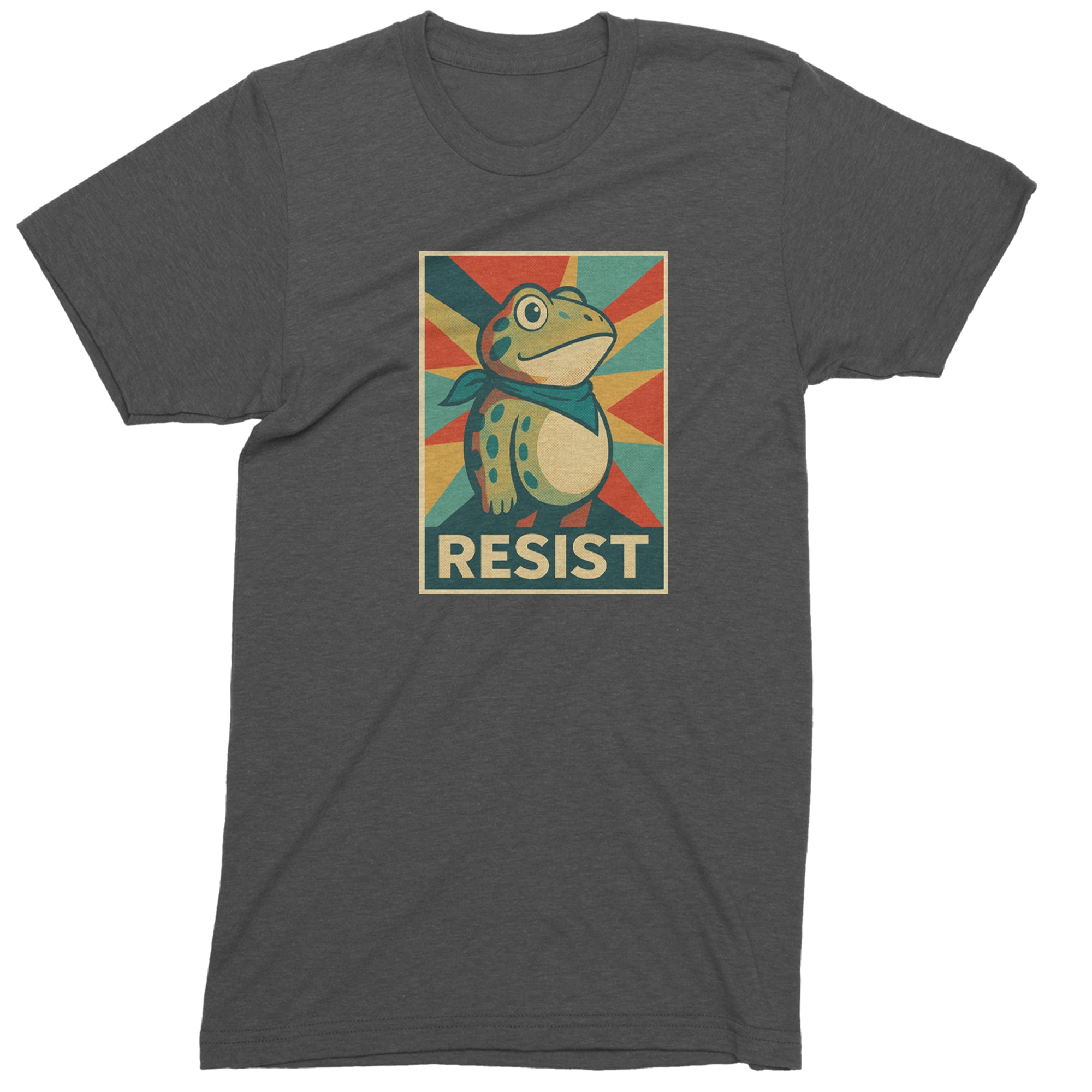 Resist Portland Protest Frog Mens T-shirt Charcoal Grey
