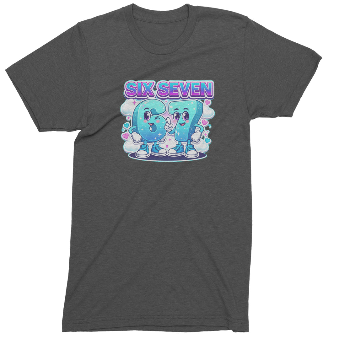 67 Six Seven Meme Kawaii Cloud Mens T-shirt Charcoal Grey