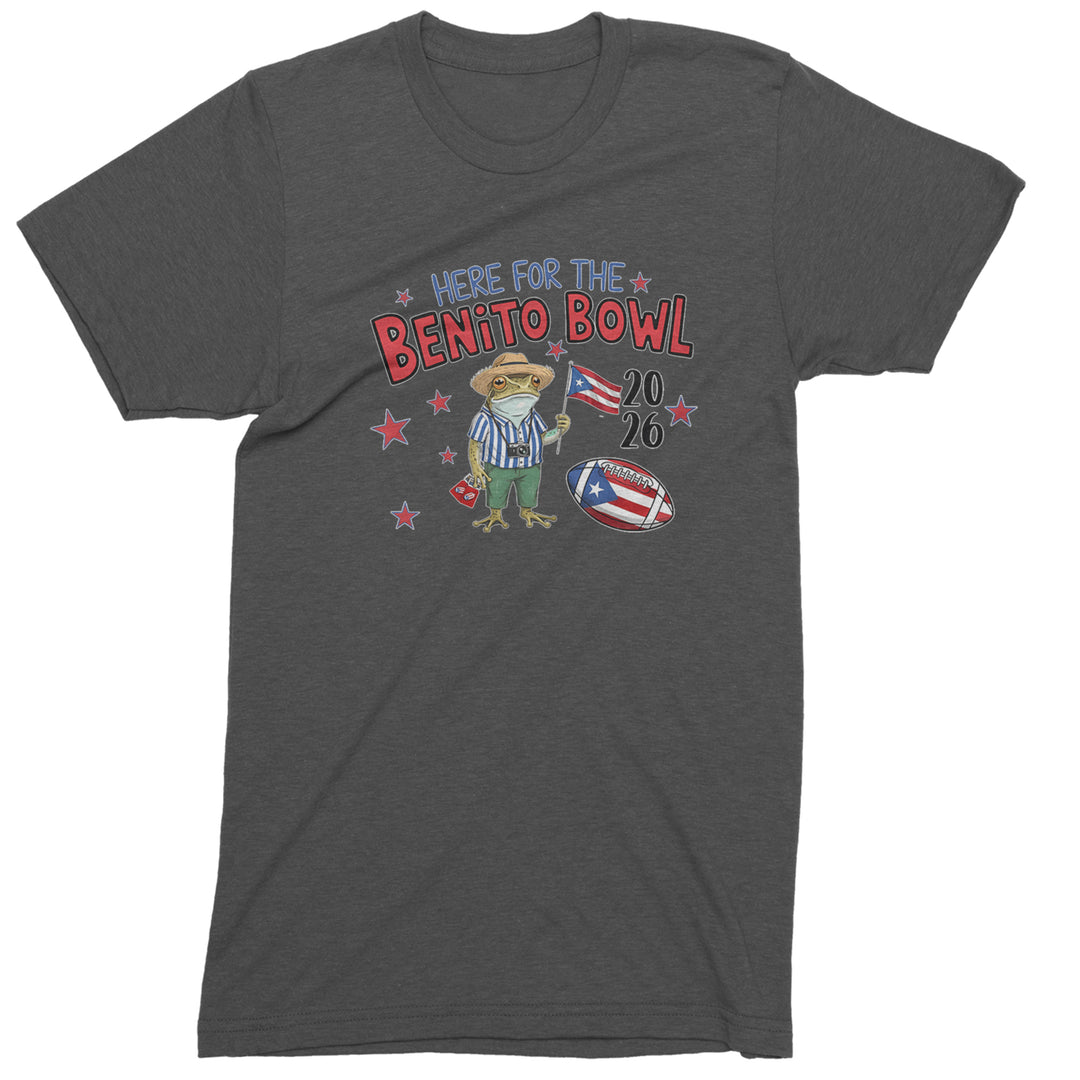 Frog Here for the Benito Bowl Football Mens T-shirt Charcoal Grey