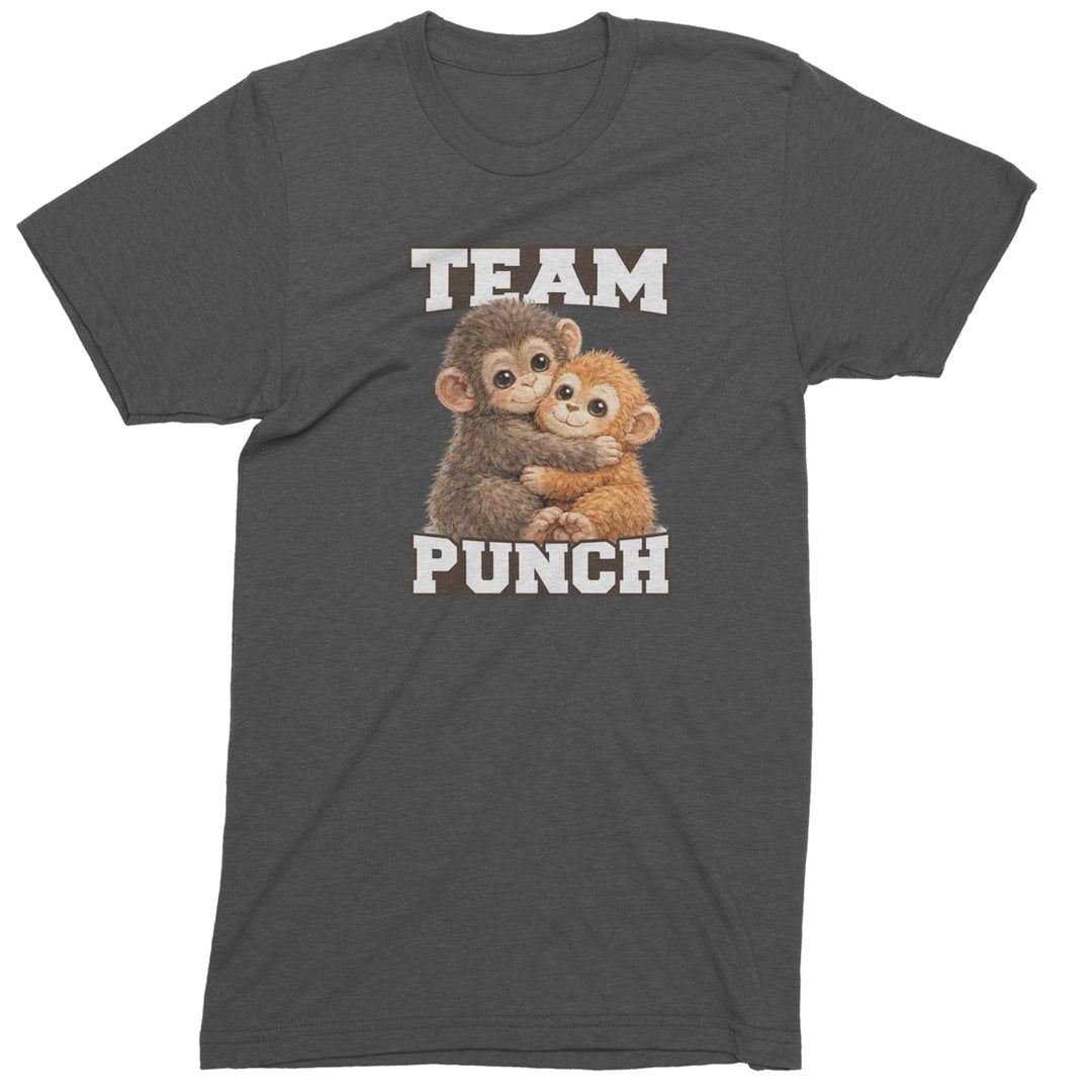 Team Punch Panchi-kun Monkey Mens T-shirt Charcoal Grey