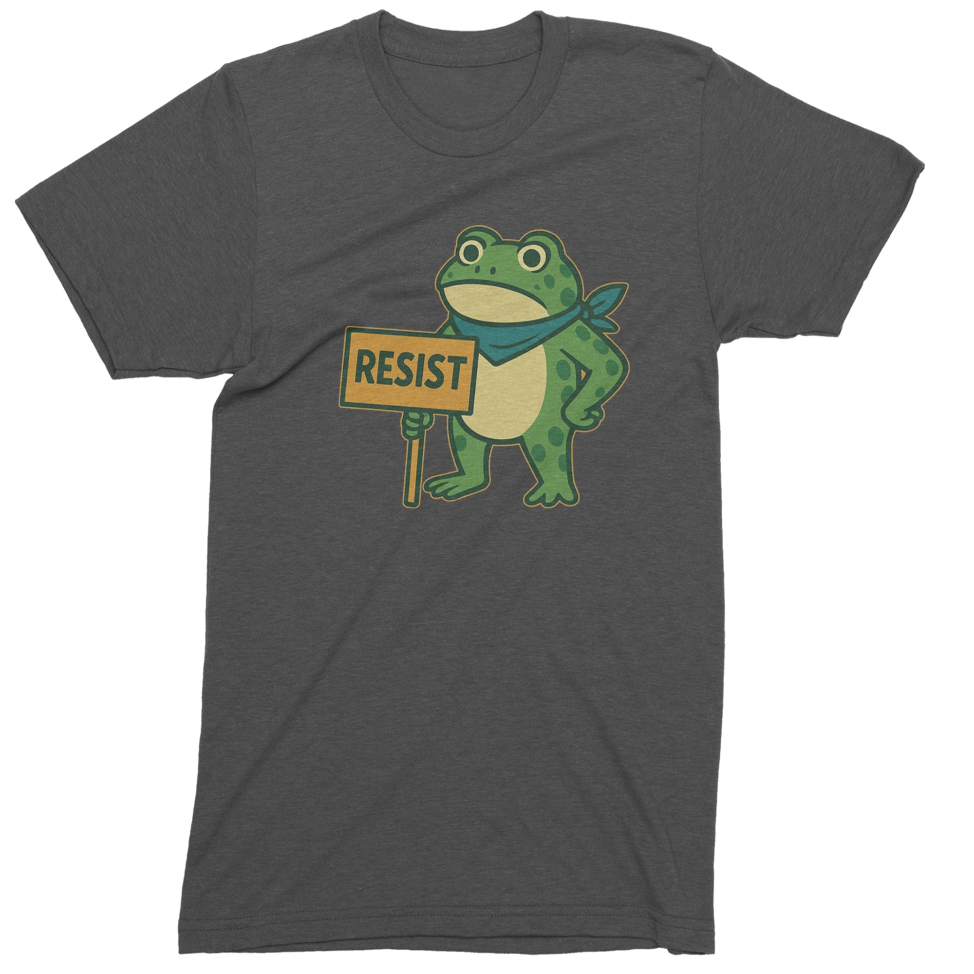 Sign Resist Meme Frog Protest Mens T-shirt Charcoal Grey