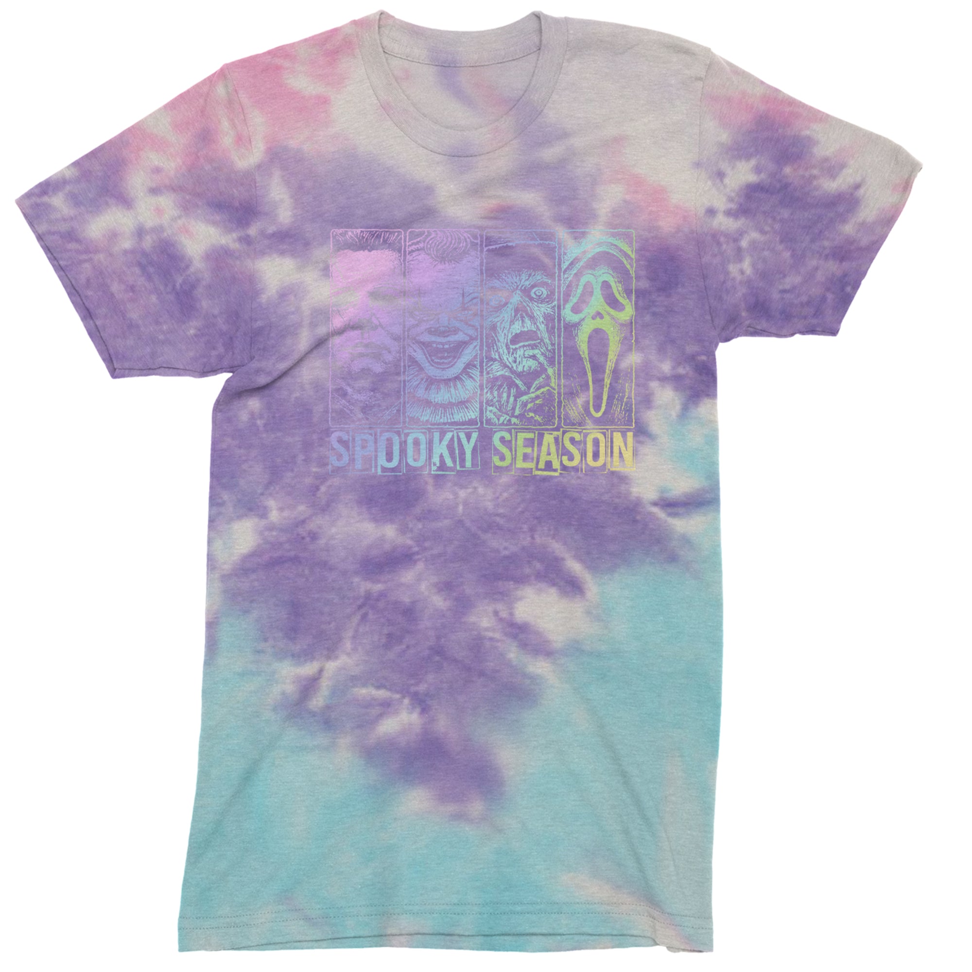 Spooky Season Horror Icons Halloween Mens T-shirt Tie-Dye Cotton Candy