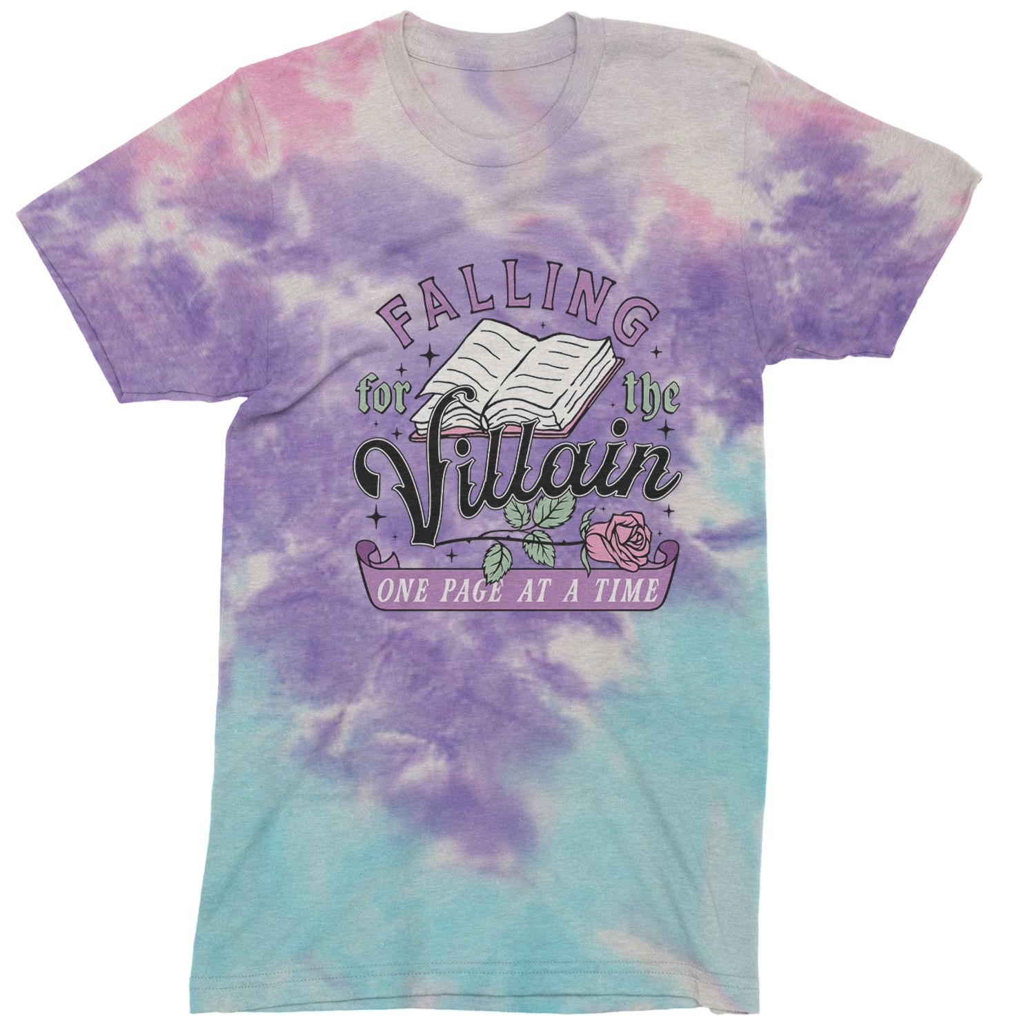 Falling For The Villain One Page At A Time  Mens T-shirt Tie-Dye Cotton Candy