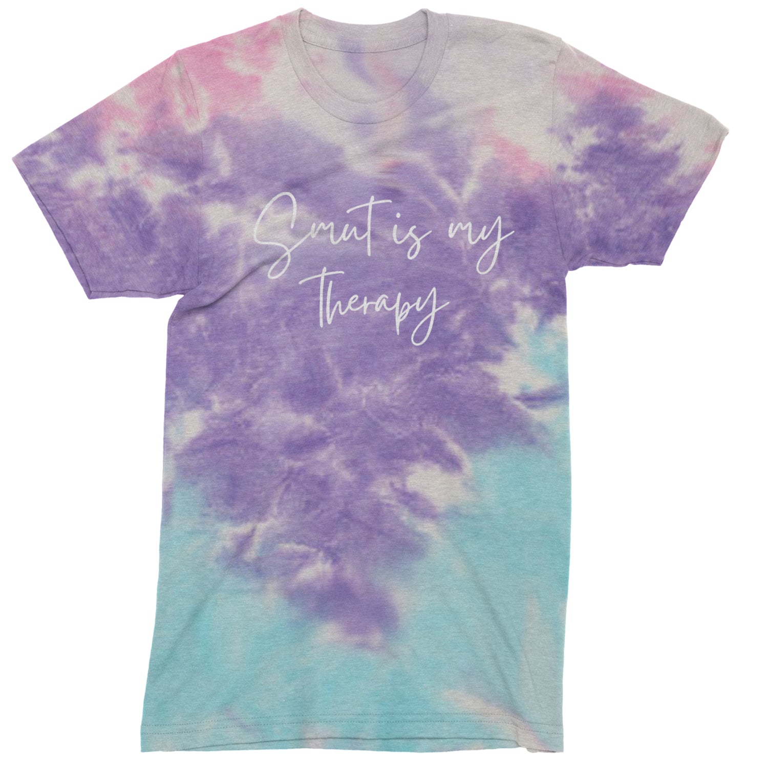 Smut Is My Therapy Romantasy Mens T-shirt Tie-Dye Cotton Candy