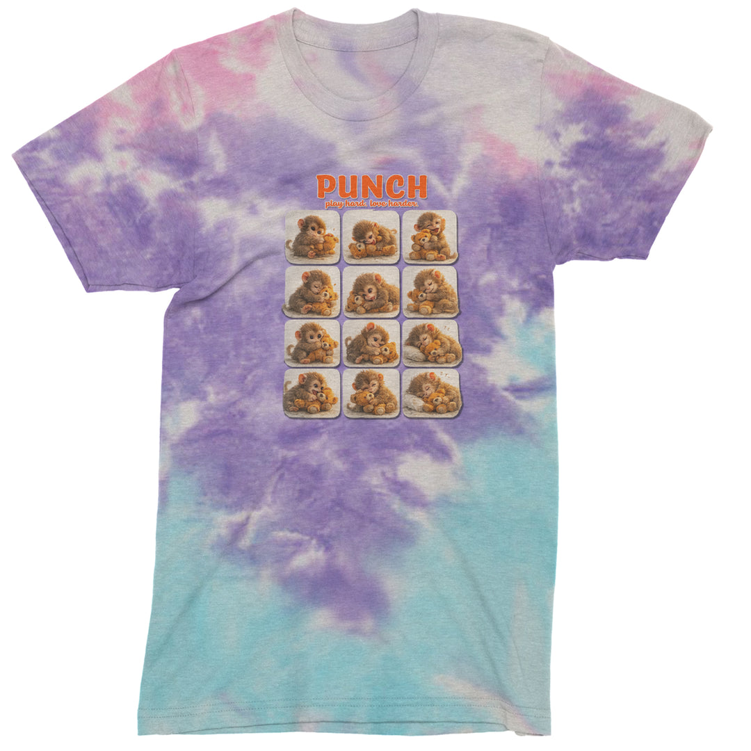 Punch Play Hard Love Harder Mens T-shirt Tie-Dye Cotton Candy