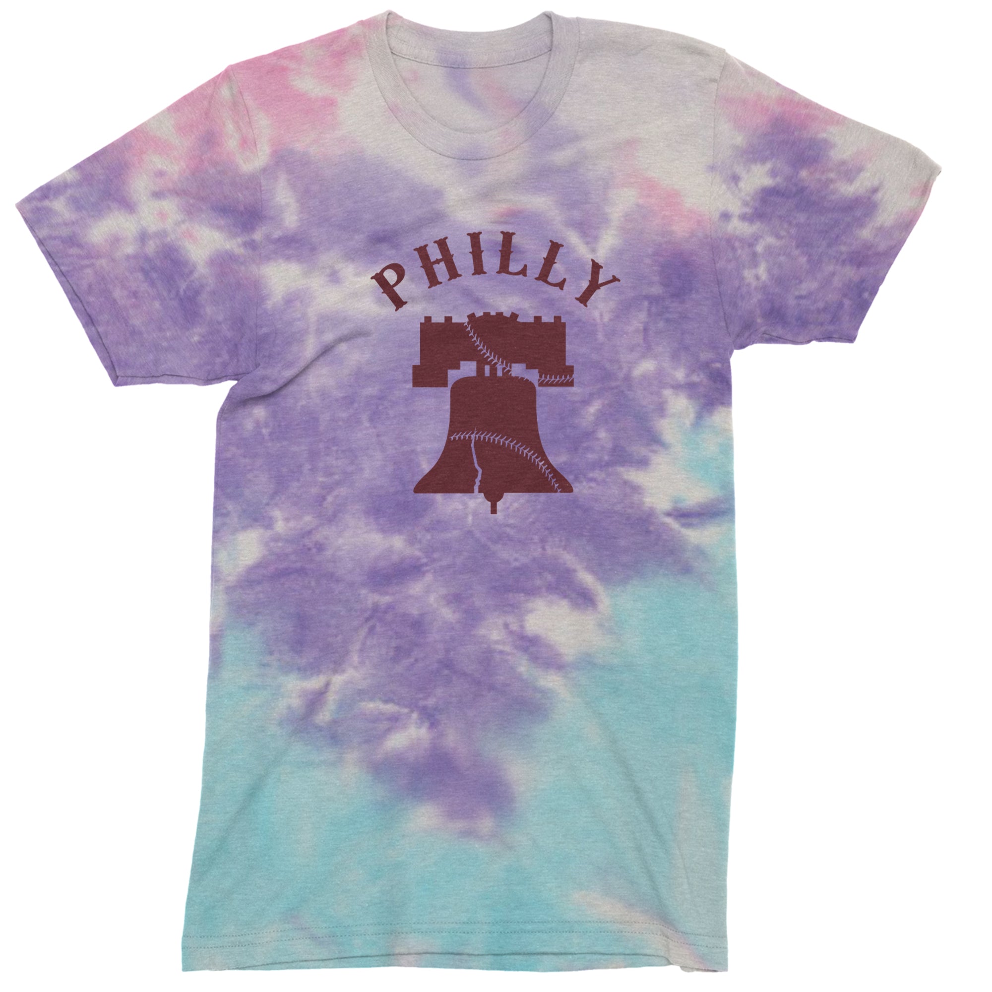 Philly Cracked Liberty Bell Men's T-shirt Tie-Dye Cotton Candy
