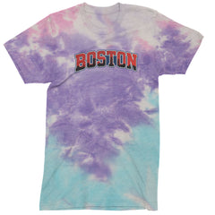 Boston City Pride Skyline Mens T-shirt Tie-Dye Cotton Candy