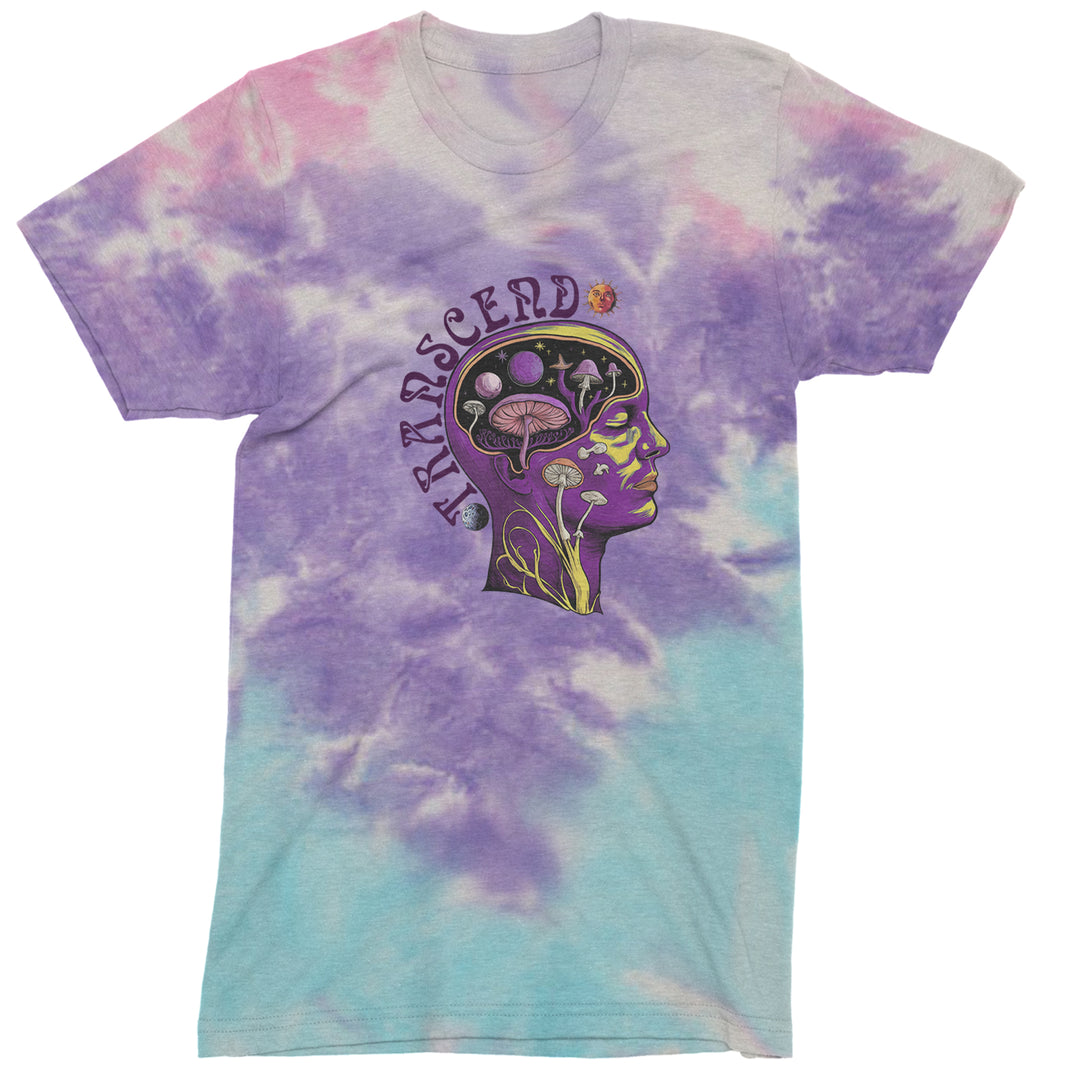 Psychedelic Cosmic Mushroom Head Men's T-shirt Tie-Dye Cotton Candy