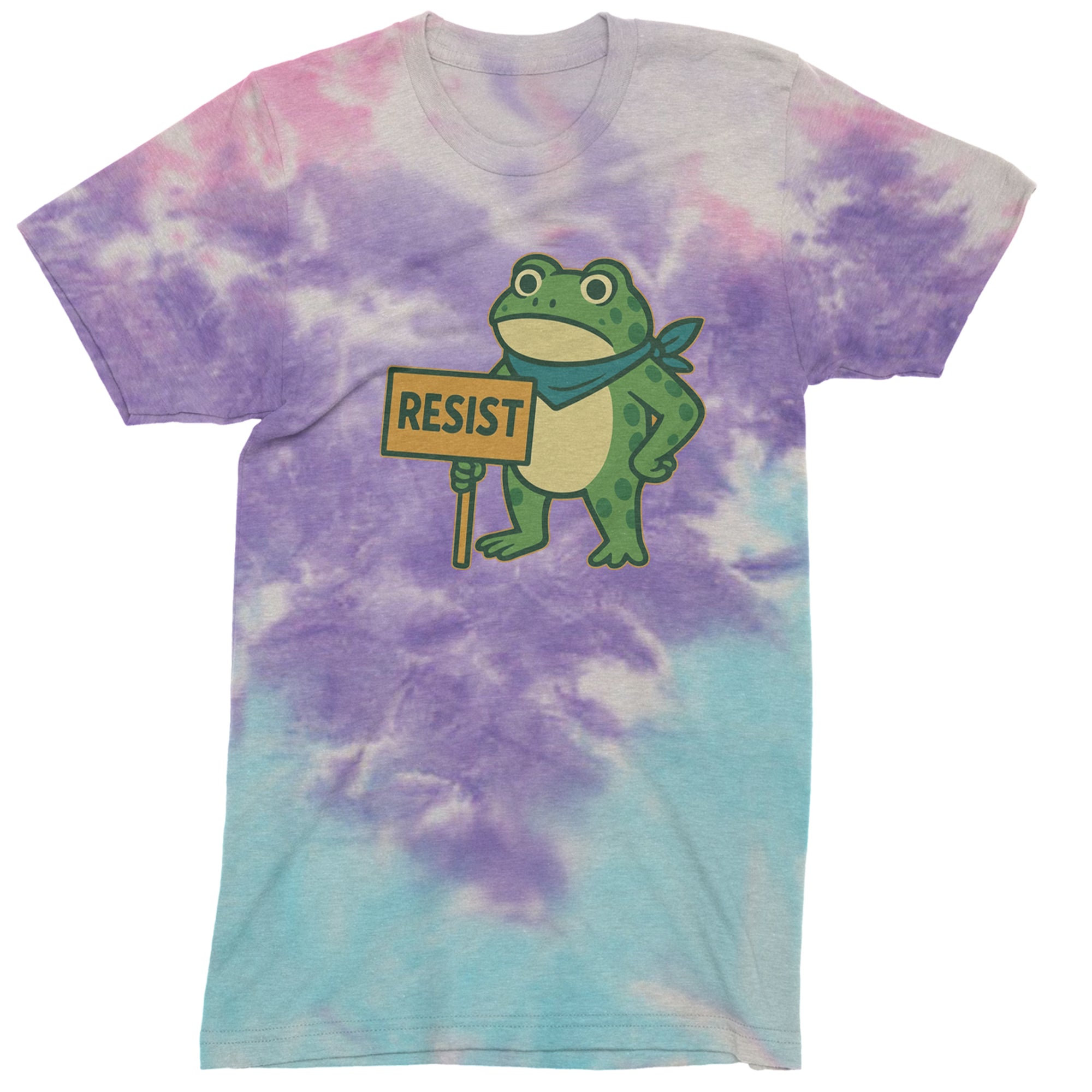 Sign Resist Meme Frog Protest Mens T-shirt Tie-Dye Cotton Candy