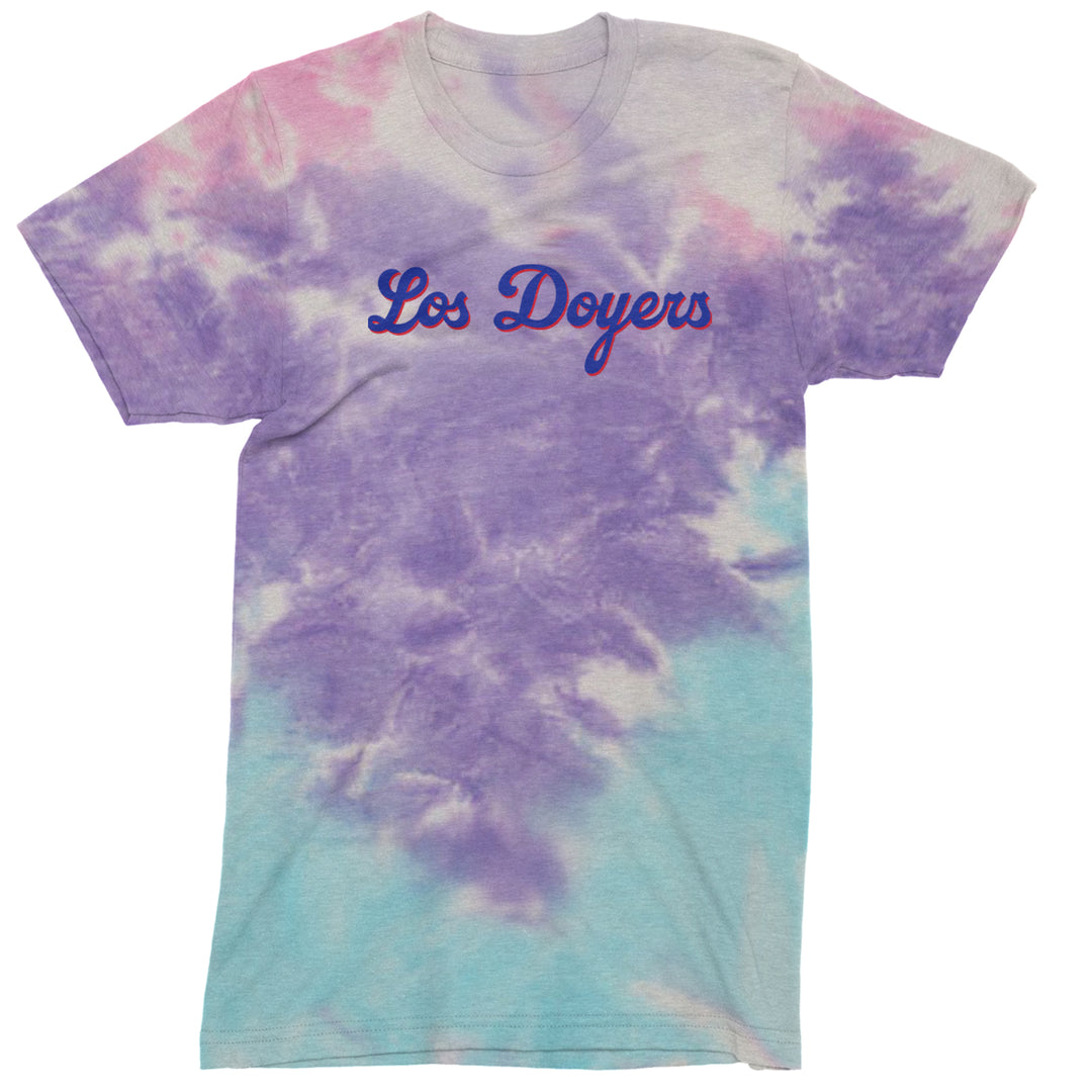 Los Doyers LA Baseball Men's T-shirt Tie-Dye Cotton Candy