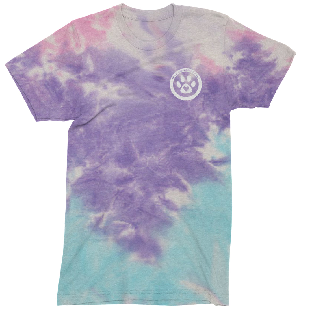 TLC To Love a Canine Dog Rescue White Mens T-shirt Tie-Dye Cotton Candy