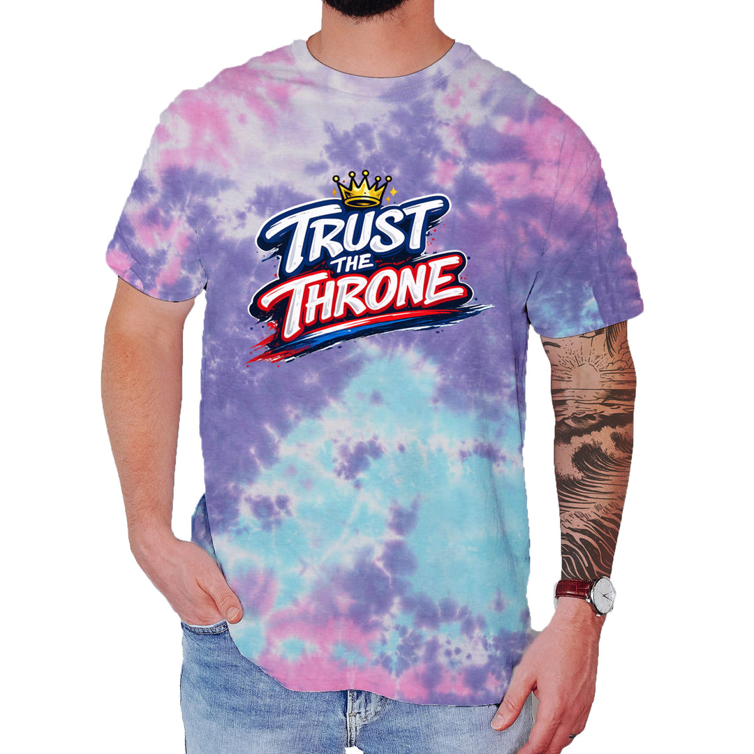 Trust The Throne Crown Philly Hoops Mens T-shirt Tie-Dye Cotton Candy