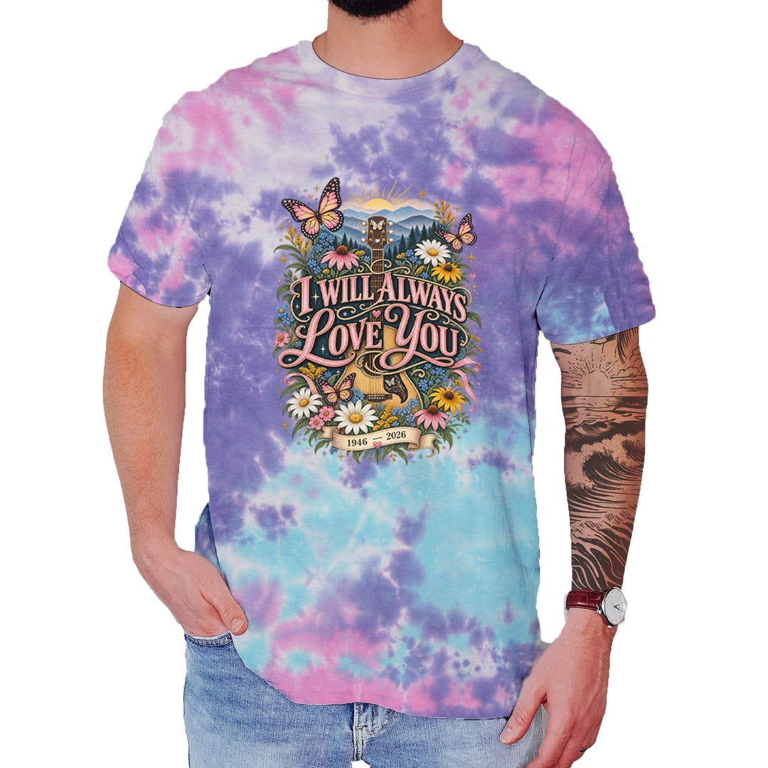 I Will Always Love You Dolly Mens T-shirt Tie-Dye Cotton Candy