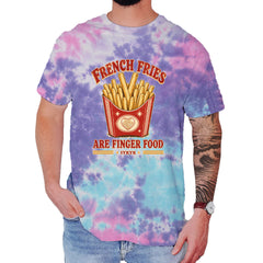 French Fries Are Finger Food IYKYK Mens T-shirt Tie-Dye Cotton Candy