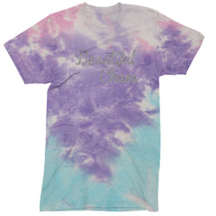 Beautiful Chaos Glitter Music Festival Mens T-shirt Tie-Dye Cotton Candy