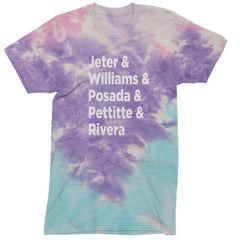 Jeter & Williams & Posada & Pettitte & Rivera Mens T-shirt Tie-Dye Cotton Candy
