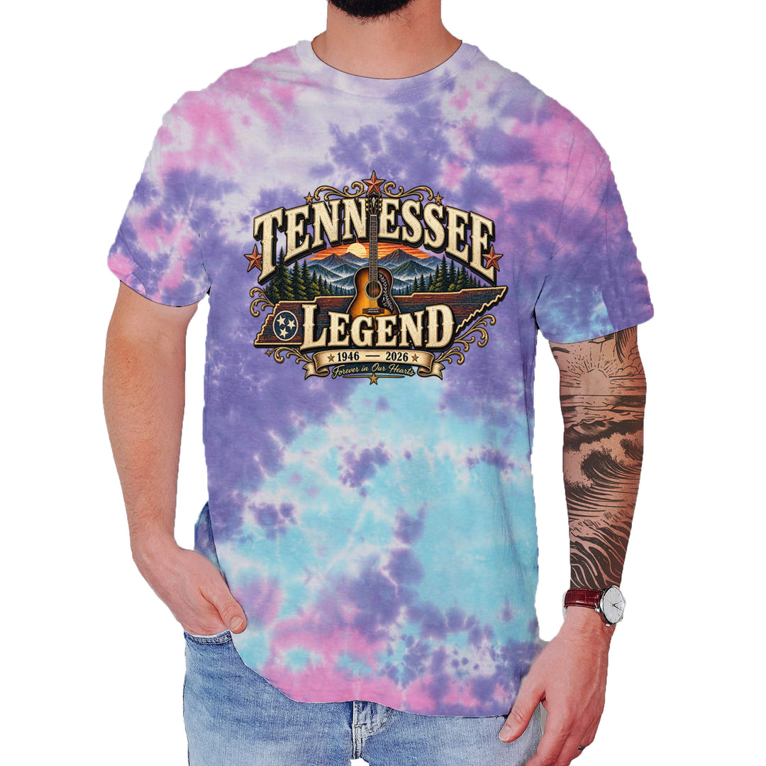 Tennessee Legend Country Music Dolly Mens T-shirt Tie-Dye Cotton Candy