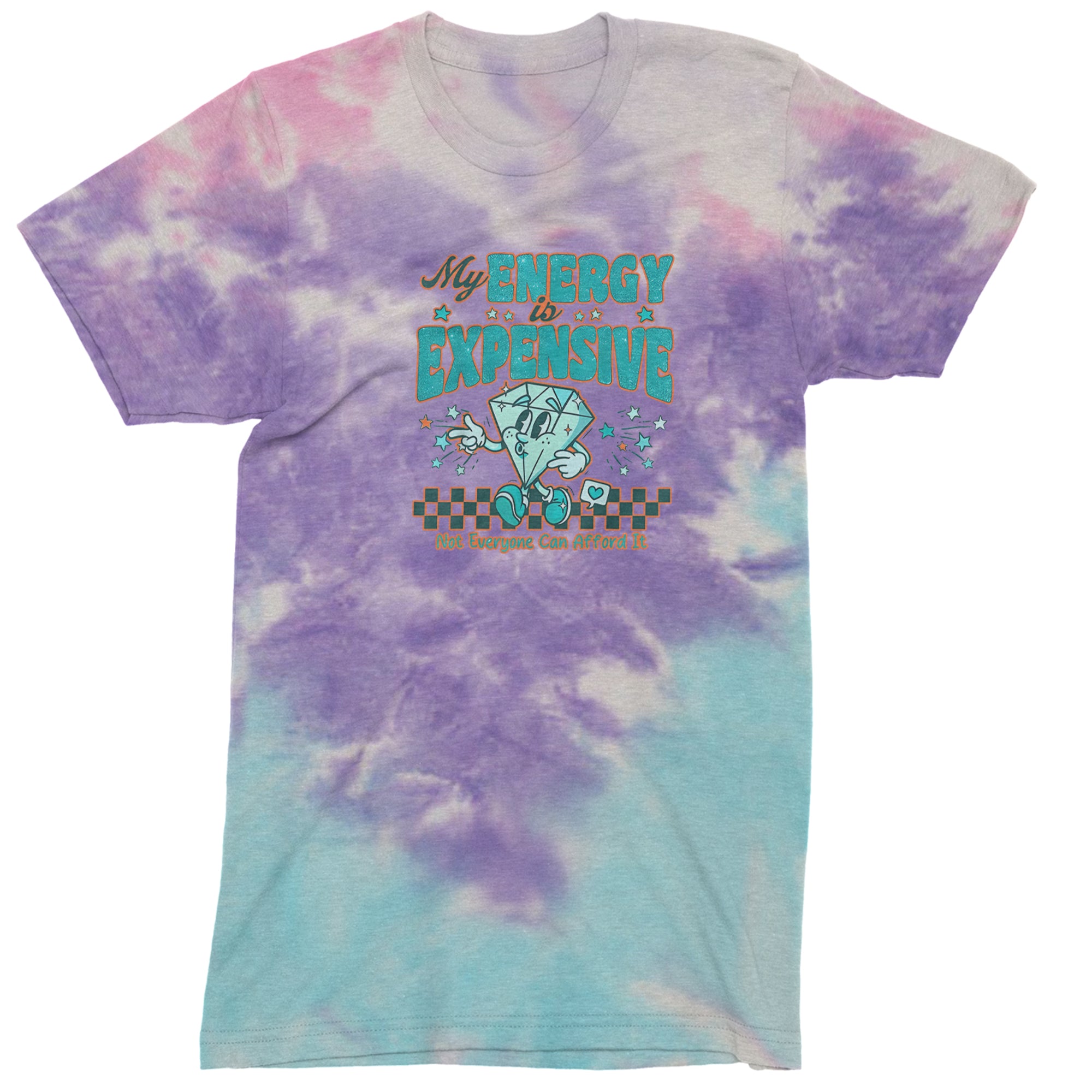 Diamond My Energy Is Expensive Mens T-shirt Tie-Dye Cotton Candy