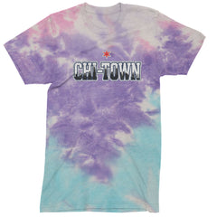 Chicago Chi-Town City Pride Mens T-shirt Tie-Dye Cotton Candy