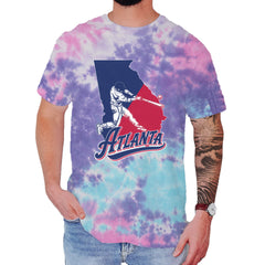 Atlanta Georgia Batter Up Mens T-shirt Tie-Dye Cotton Candy