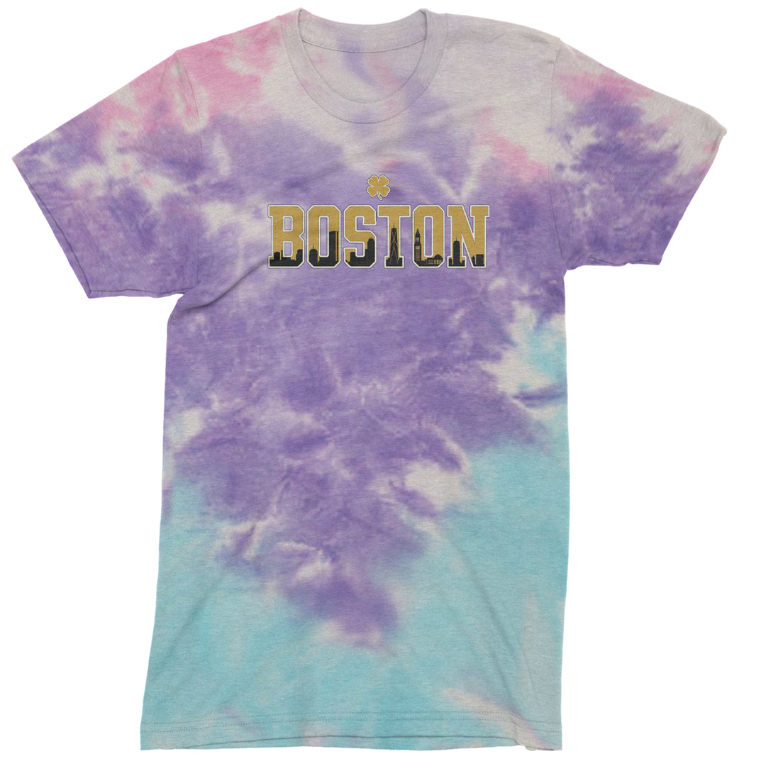 Boston City Pride Irish Mens T-shirt Tie-Dye Cotton Candy