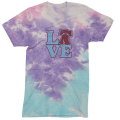 Love Philly Liberty Bell Mens T-shirt Tie-Dye Cotton Candy